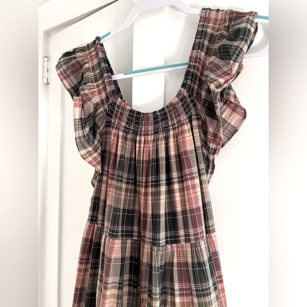 Madewell plaid midi dress